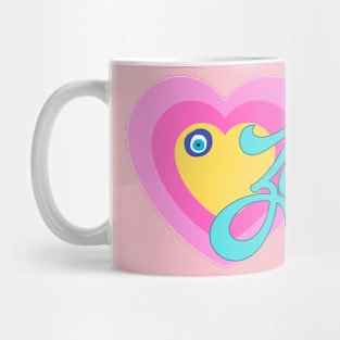 Zoe in Colorful Heart Illustration Mug